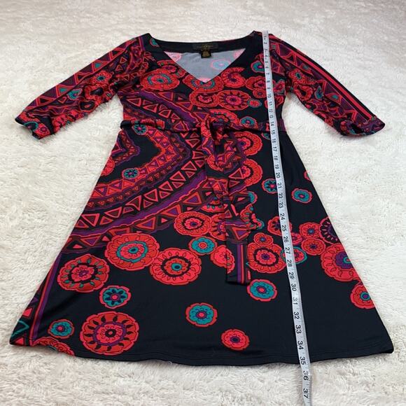 JB Julie Brown mandala fit and flare belted dress, size small - Picture 5 of 10